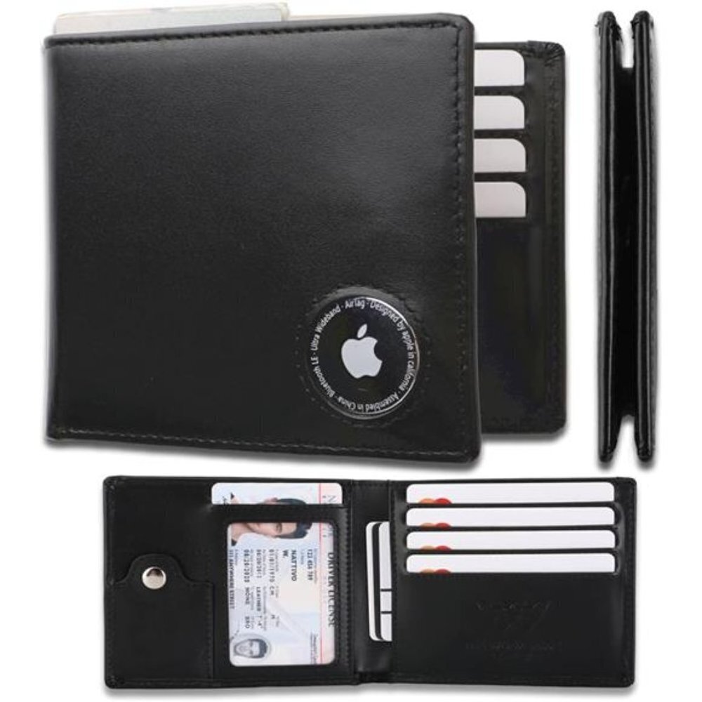 Air Tag Wallet Men Genuine Leather Bifold | RFID Blocking for Men